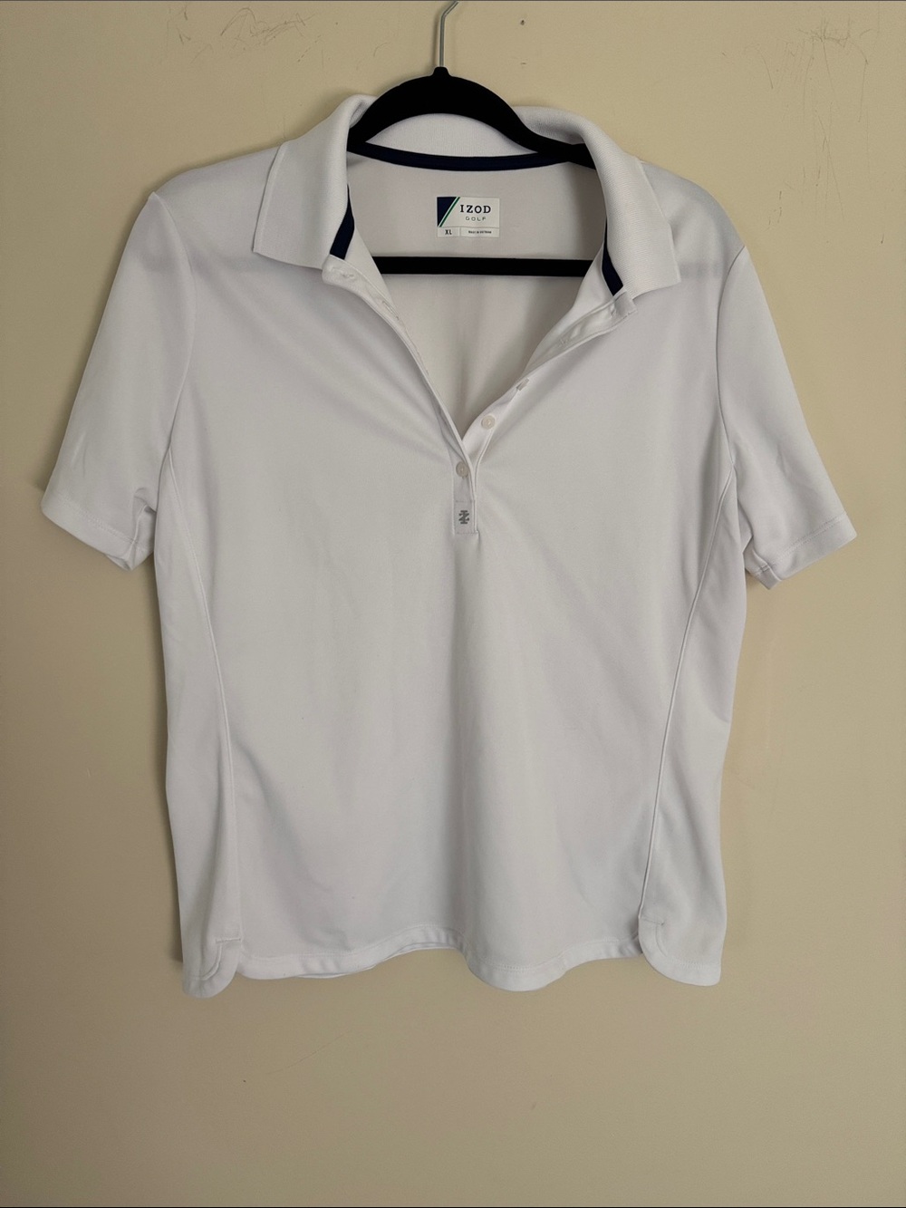 Izod White Polo with Navy Trim